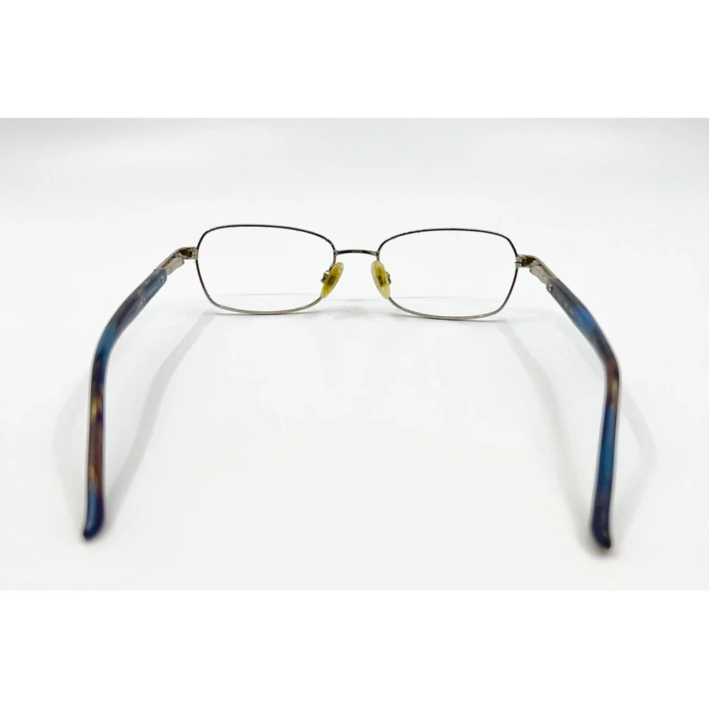 Elle Eyeglasses Womens Silver Blue EL13465 Metal Rectangle 51-16-135